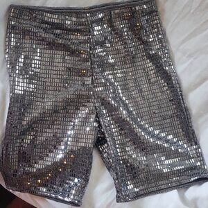 Metallic spandex shorts